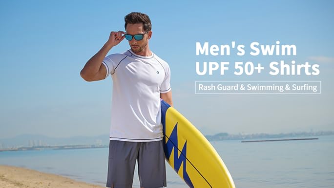 Amazon.com: Men's Swim Shirts Quick Dry Rash Guard UPF 50+